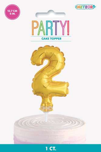 Mini Gold Foil Cake Topper Balloon - 2 - Click Image to Close